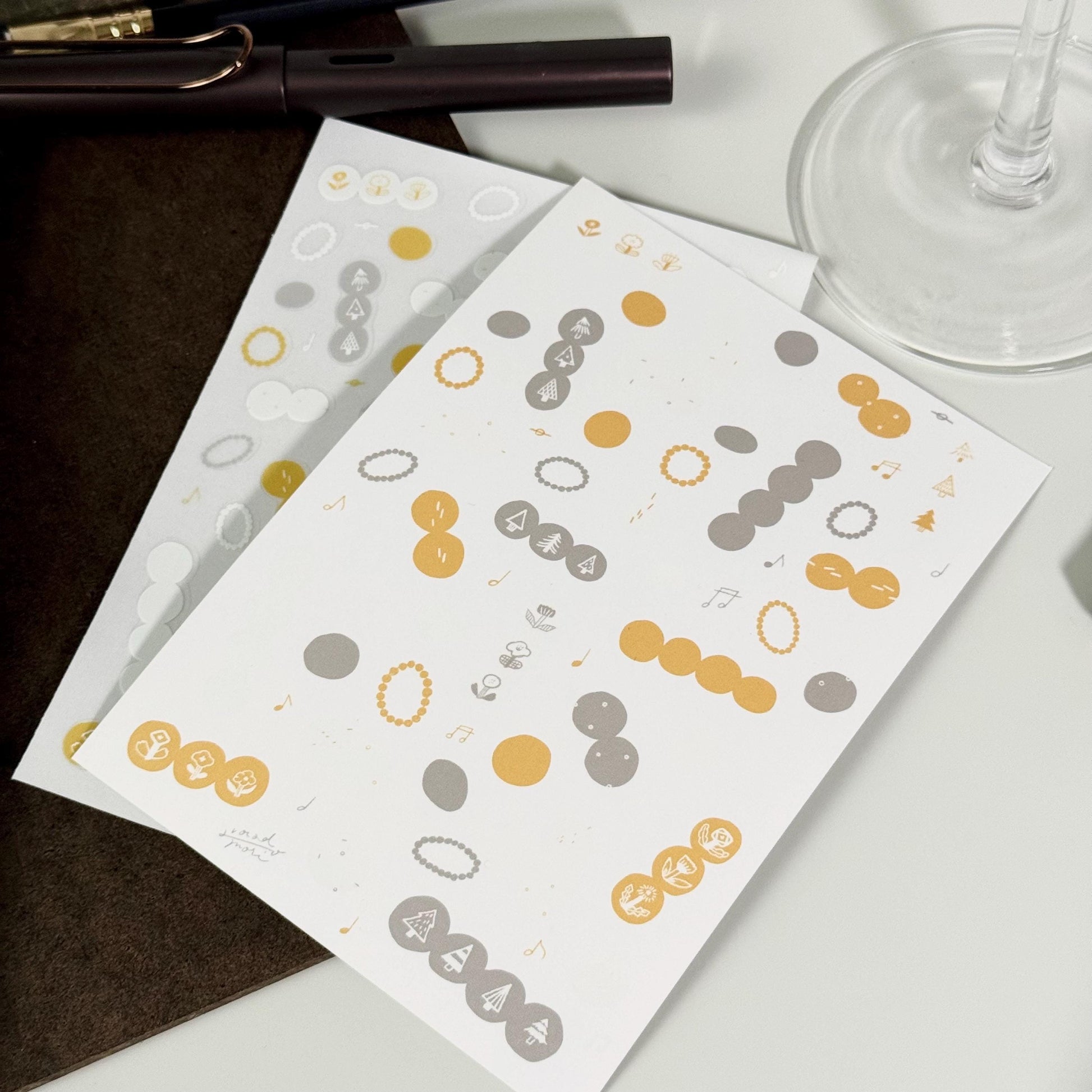 Rhythm of Circles Sticker & Postcard Set by Avocado Mori