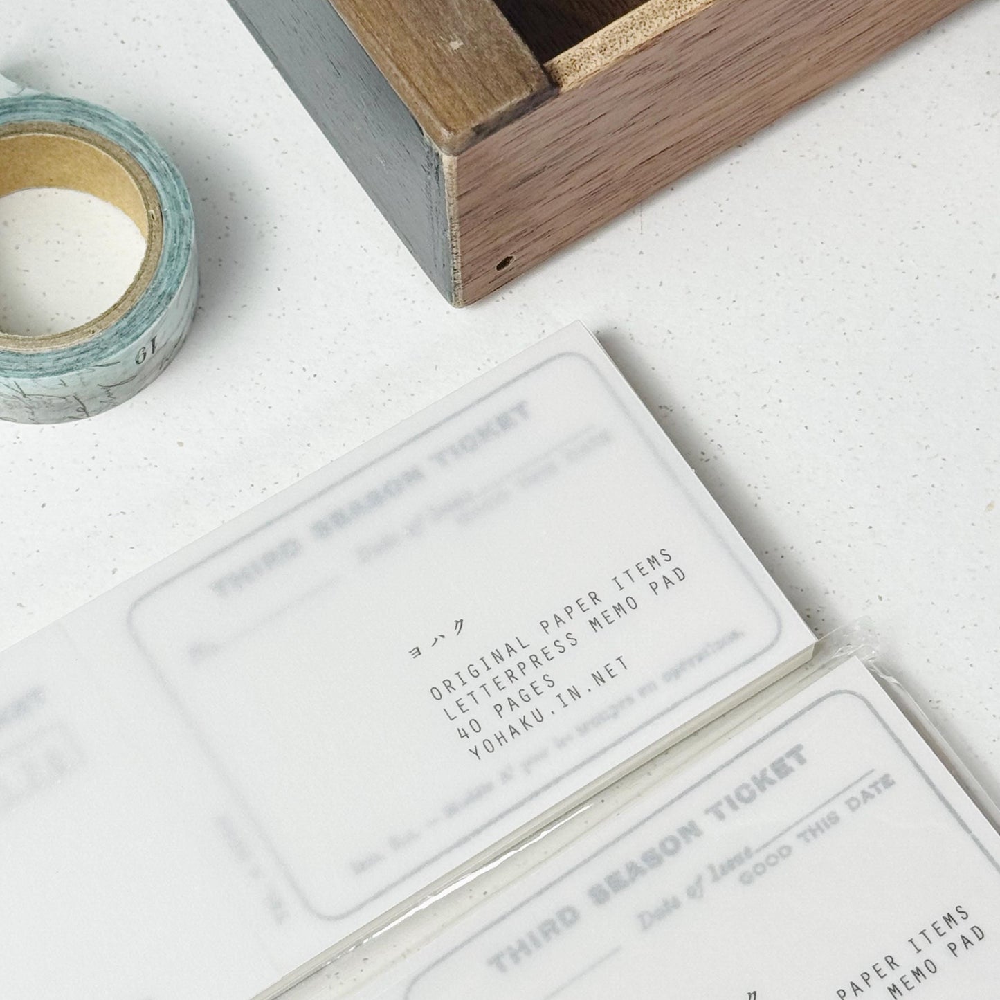 Ticket Letterpress Memo Pad M-098 by YOHAKU (Rare, Postal, Modern elegant, Minimalist)