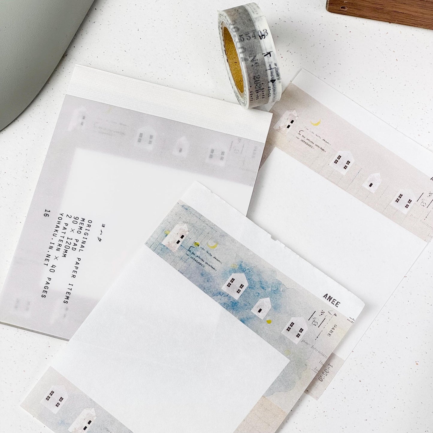 Memo Pad 'Mikatsuki' M-014 by YOHAKU (Rare, Postal, Modern elegant, Minimalist)