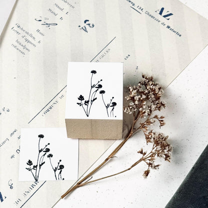 Wooden Stamp 'Summer Garden' S-041 by Yohaku (Rare, Postal, Japan, Modern elegant)
