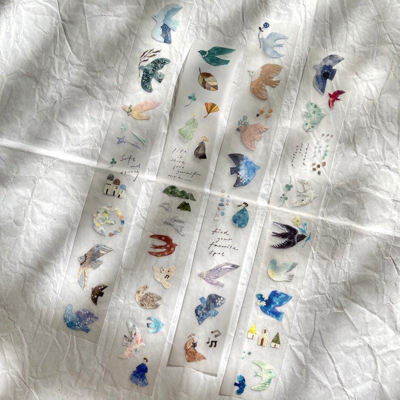 Clear PET Tape 'Bird Island' by Pion (Modern, artistic elegant)