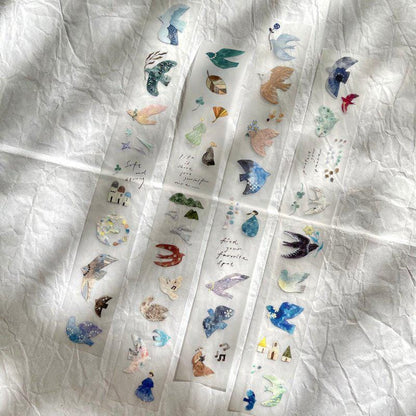 Clear PET Tape 'Bird Island' by Pion (Modern, artistic elegant)
