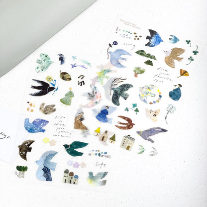 Transfer Sticker 'Bird Island' by Pion - 2 designs (Modern elegant)