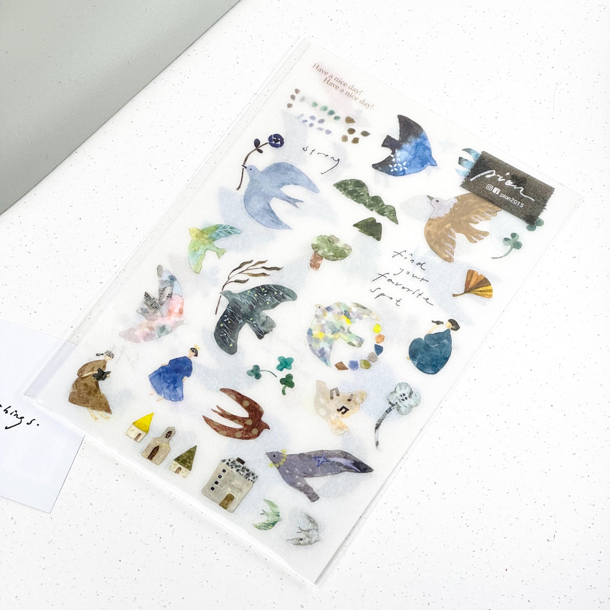 Transfer Sticker 'Bird Island' by Pion - 2 designs (Modern elegant)